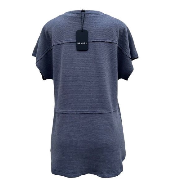 NWT Heyson Thermal Effortlessly Cool Top Women's Large Periwinkle Short Sleeve - Picture 6 of 15